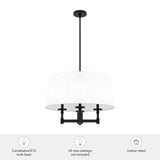 Hunter Briargrove 4-Light Matte Black Transitional Led Chandelier