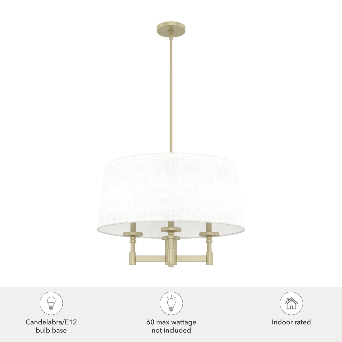 Hunter Briargrove 4-Light Satin Transitional Led Chandelier