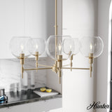 Hunter Xidane 5-Light Satin Gold Mid-century Led Crystal Chandelier