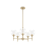 Hunter Xidane 5-Light Satin Gold Mid-century Led Crystal Chandelier
