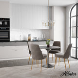 Hunter Xidane 5-Light Satin Gold Mid-century Led Crystal Chandelier