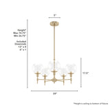 Hunter Xidane 5-Light Satin Gold Mid-century Led Crystal Chandelier