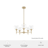 Hunter Xidane 5-Light Satin Gold Mid-century Led Crystal Chandelier