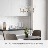 Hunter Xidane 5-Light Satin Gold Mid-century Led Crystal Chandelier
