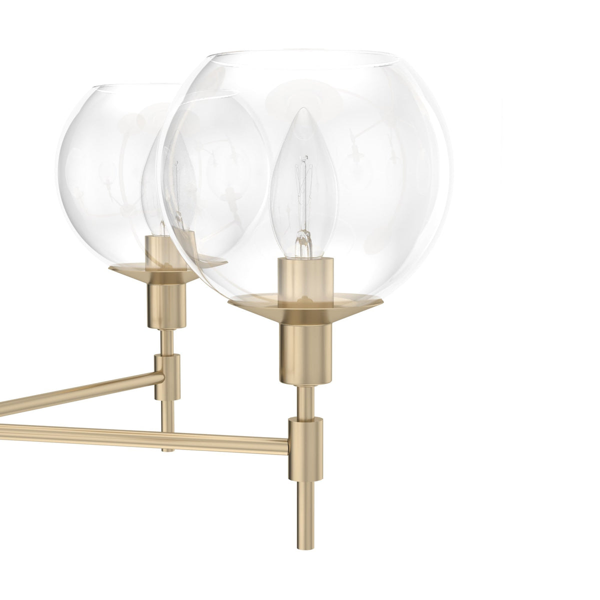Hunter Xidane 5-Light Satin Gold Mid-century Led Crystal Chandelier