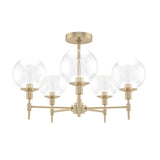 Hunter Xidane 5-Light Satin Gold Mid-century Led Crystal Chandelier