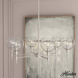 Hunter Xidane 6-Light Brushed Nickel Mid-century Led Crystal Chandelier