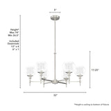 Hunter Xidane 6-Light Brushed Nickel Mid-century Led Crystal Chandelier