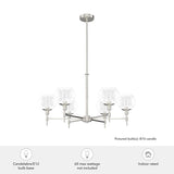 Hunter Xidane 6-Light Brushed Nickel Mid-century Led Crystal Chandelier