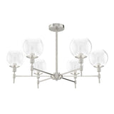 Hunter Xidane 6-Light Brushed Nickel Mid-century Led Crystal Chandelier