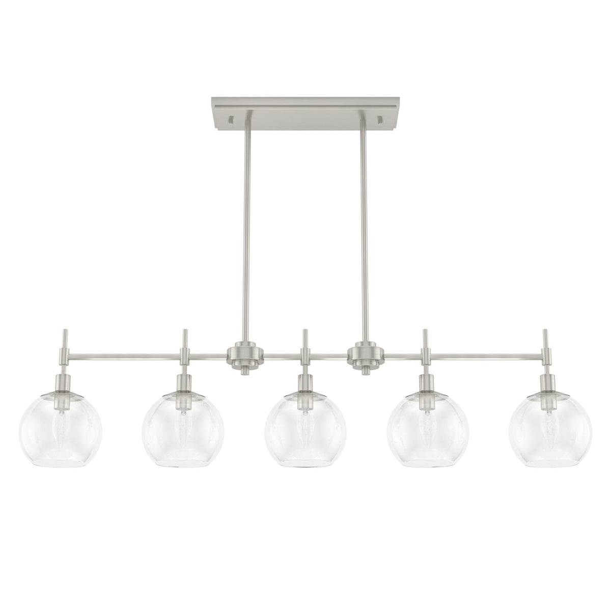 Hunter Xidane 5-Light Brushed Nickel Mid-century Led Crystal Chandelier