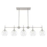 Hunter Xidane 5-Light Brushed Nickel Mid-century Led Crystal Chandelier