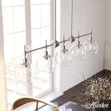 Hunter Xidane 5-Light Brushed Nickel Mid-century Led Crystal Chandelier