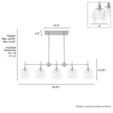 Hunter Xidane 5-Light Brushed Nickel Mid-century Led Crystal Chandelier