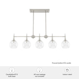 Hunter Xidane 5-Light Brushed Nickel Mid-century Led Crystal Chandelier