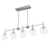 Hunter Xidane 5-Light Brushed Nickel Mid-century Led Crystal Chandelier