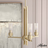 Hunter Gatz 3-Light Satin Gold Modern/Contemporary Led Chandelier