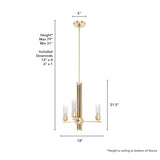 Hunter Gatz 3-Light Satin Gold Modern/Contemporary Led Chandelier