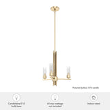 Hunter Gatz 3-Light Satin Gold Modern/Contemporary Led Chandelier