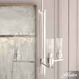 Hunter Gatz 3-Light Brushed Nickel Modern/Contemporary Led Chandelier