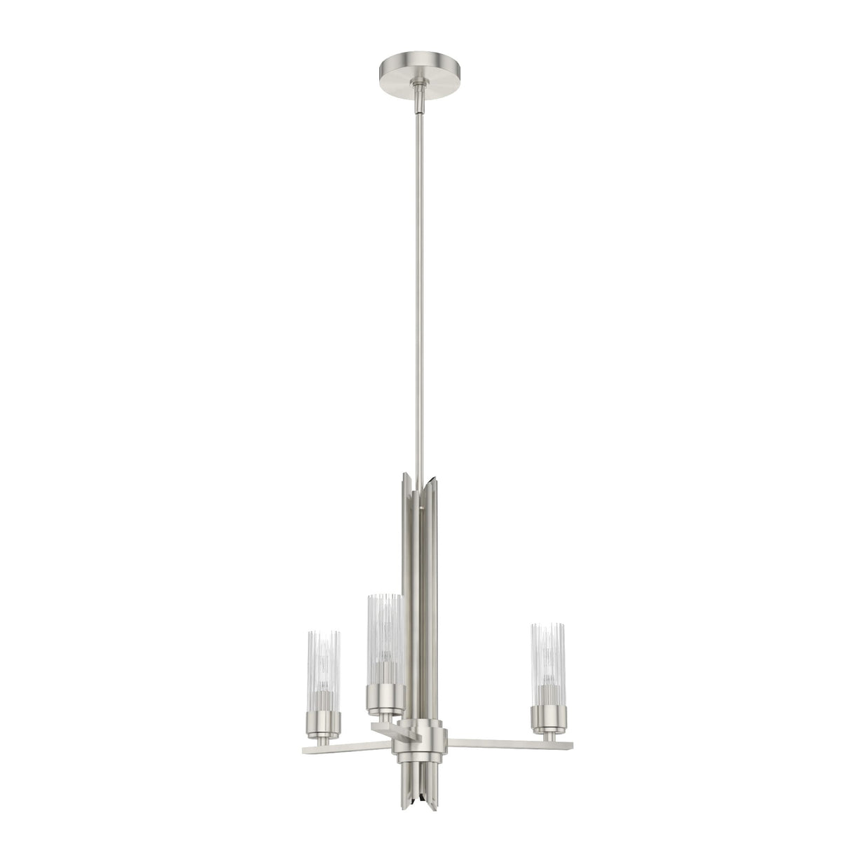 Hunter Gatz 3-Light Brushed Nickel Modern/Contemporary Led Chandelier