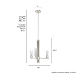 Hunter Gatz 3-Light Brushed Nickel Modern/Contemporary Led Chandelier