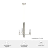 Hunter Gatz 3-Light Brushed Nickel Modern/Contemporary Led Chandelier