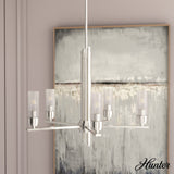 Hunter Gatz 5-Light Brushed Nickel Modern/Contemporary Led Chandelier