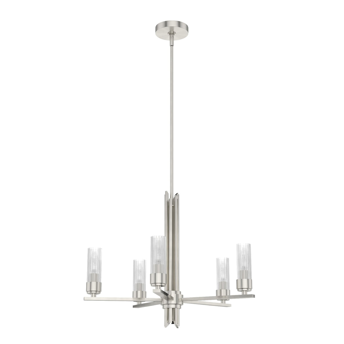 Hunter Gatz 5-Light Brushed Nickel Modern/Contemporary Led Chandelier