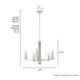 Hunter Gatz 5-Light Brushed Nickel Modern/Contemporary Led Chandelier