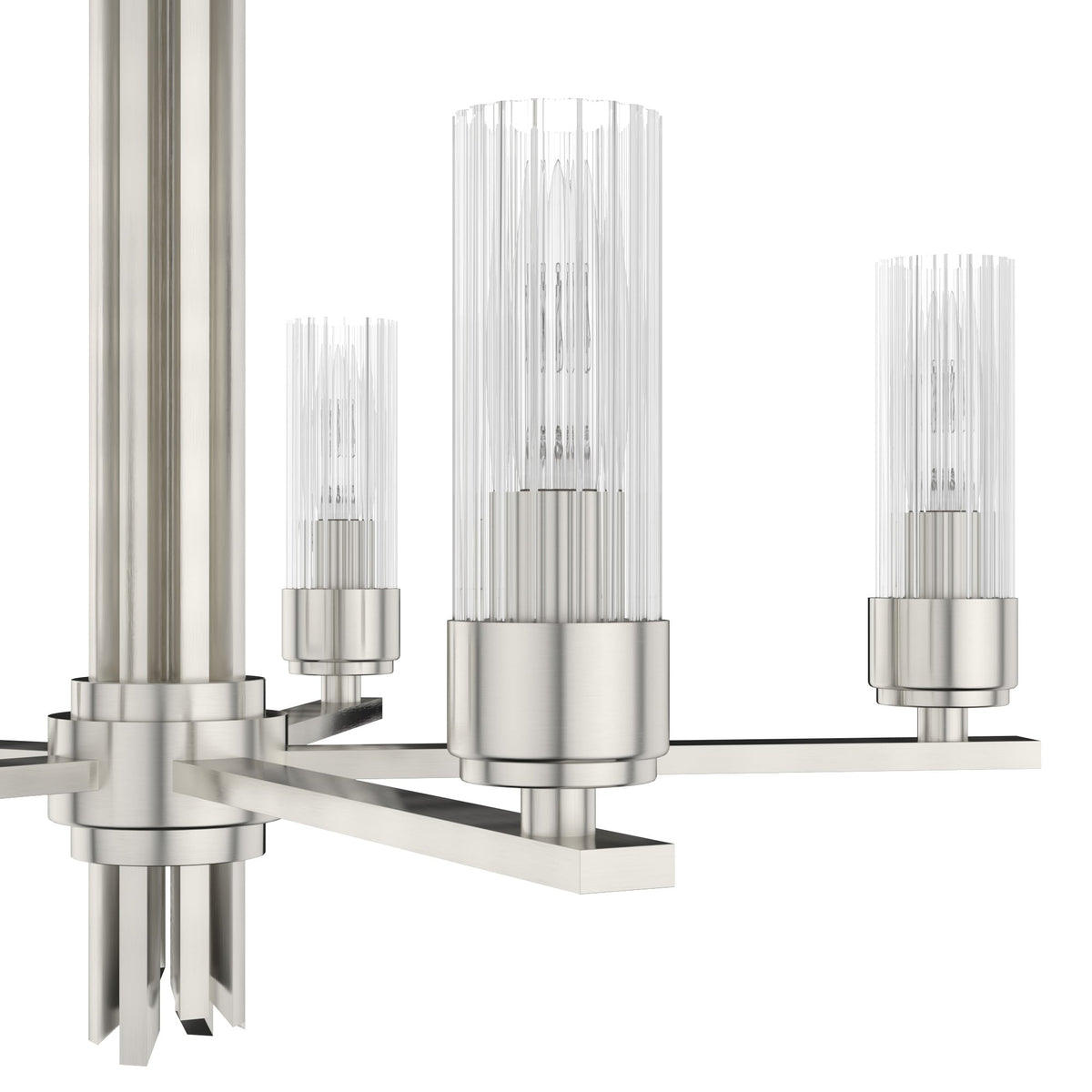 Hunter Gatz 5-Light Brushed Nickel Modern/Contemporary Led Chandelier