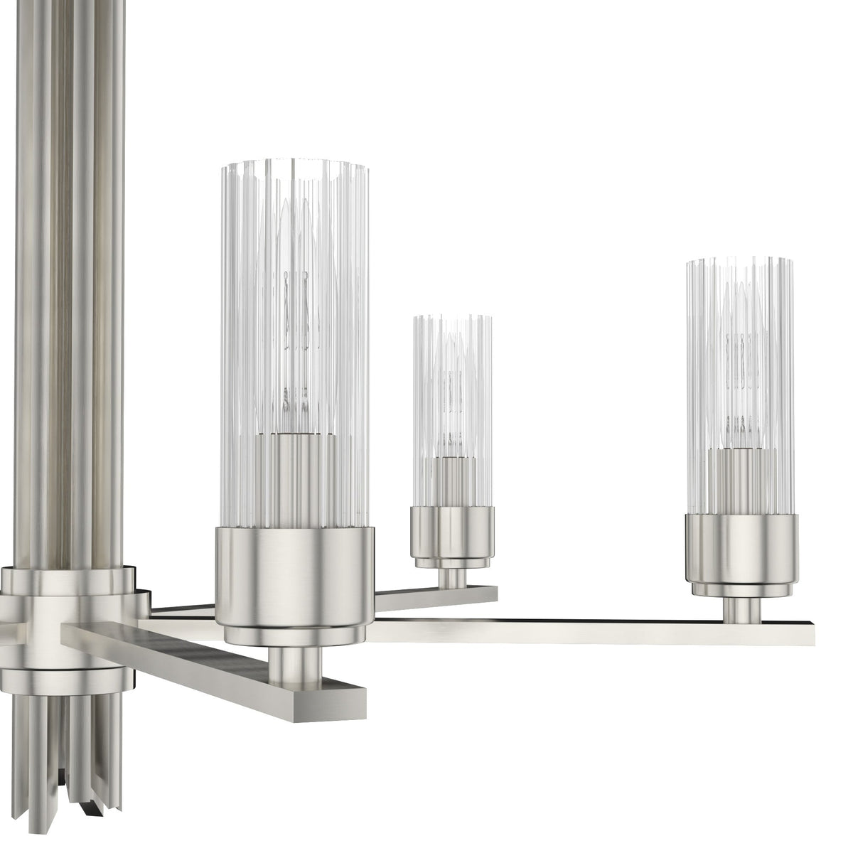 Hunter Gatz 6-Light Brushed Nickel Modern/Contemporary Led Chandelier