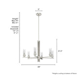 Hunter Gatz 6-Light Brushed Nickel Modern/Contemporary Led Chandelier