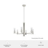Hunter Gatz 6-Light Brushed Nickel Modern/Contemporary Led Chandelier
