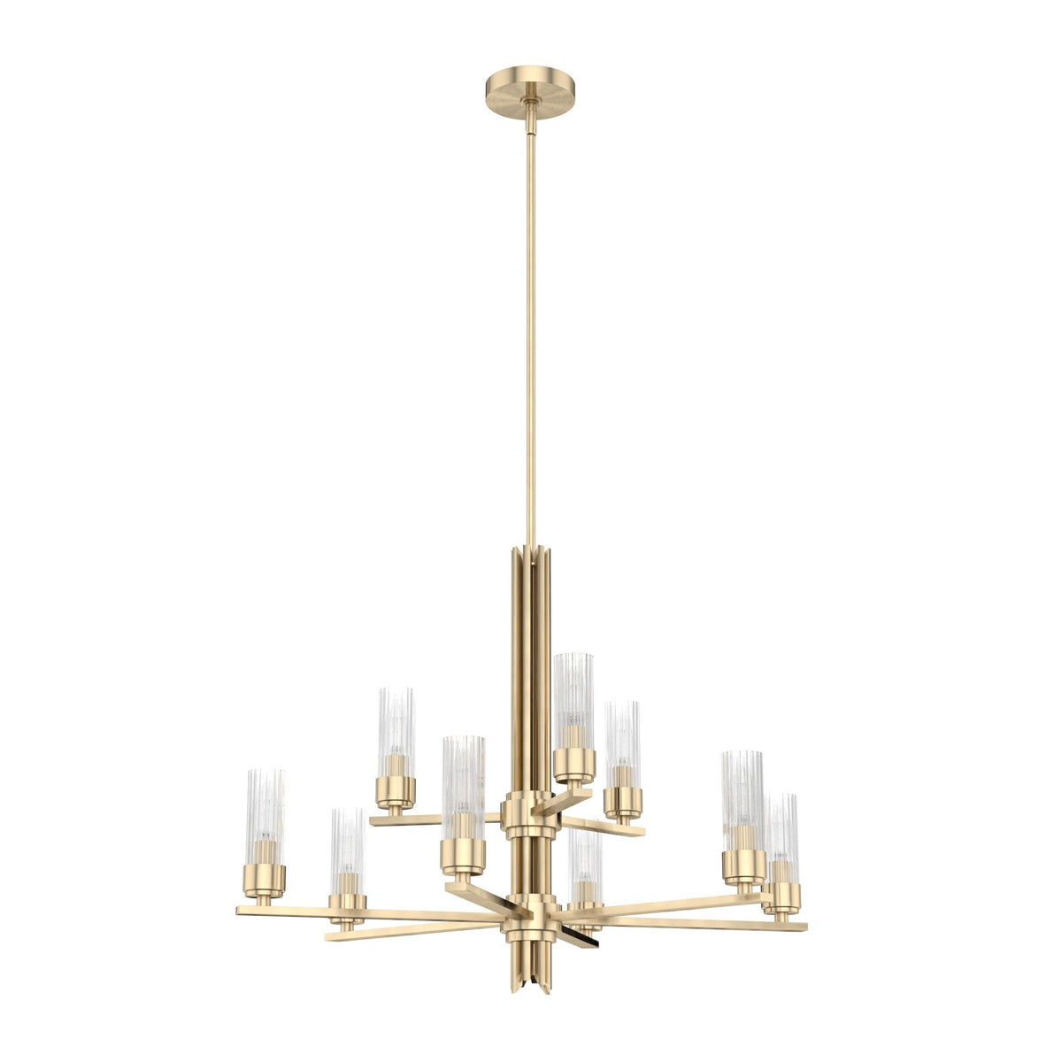 Hunter Gatz 9-Light Satin Gold Modern/Contemporary Led Chandelier