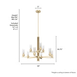 Hunter Gatz 9-Light Satin Gold Modern/Contemporary Led Chandelier