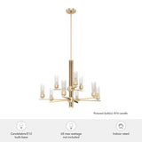 Hunter Gatz 9-Light Satin Gold Modern/Contemporary Led Chandelier