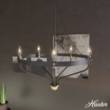Hunter Merlin 5-Light Satin Brown Industrial Led Chandelier