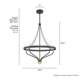 Hunter Merlin 5-Light Satin Brown Industrial Led Chandelier