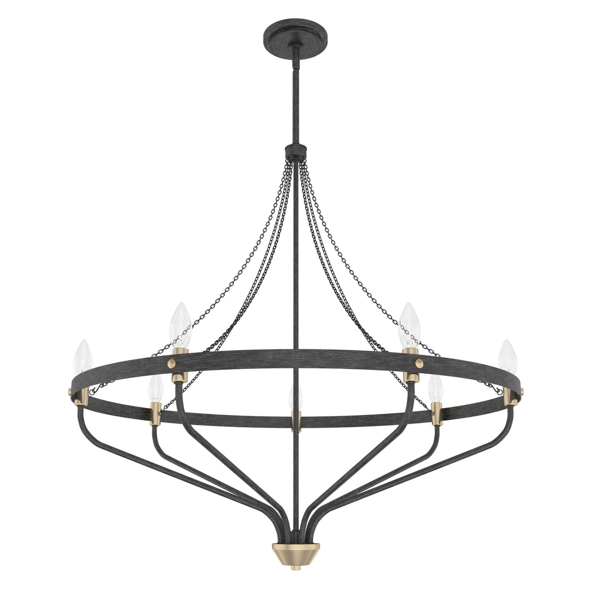 Hunter Merlin 7-Light Satin Brown Industrial Led Chandelier