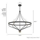 Hunter Merlin 7-Light Satin Brown Industrial Led Chandelier
