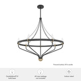 Hunter Merlin 7-Light Satin Brown Industrial Led Chandelier