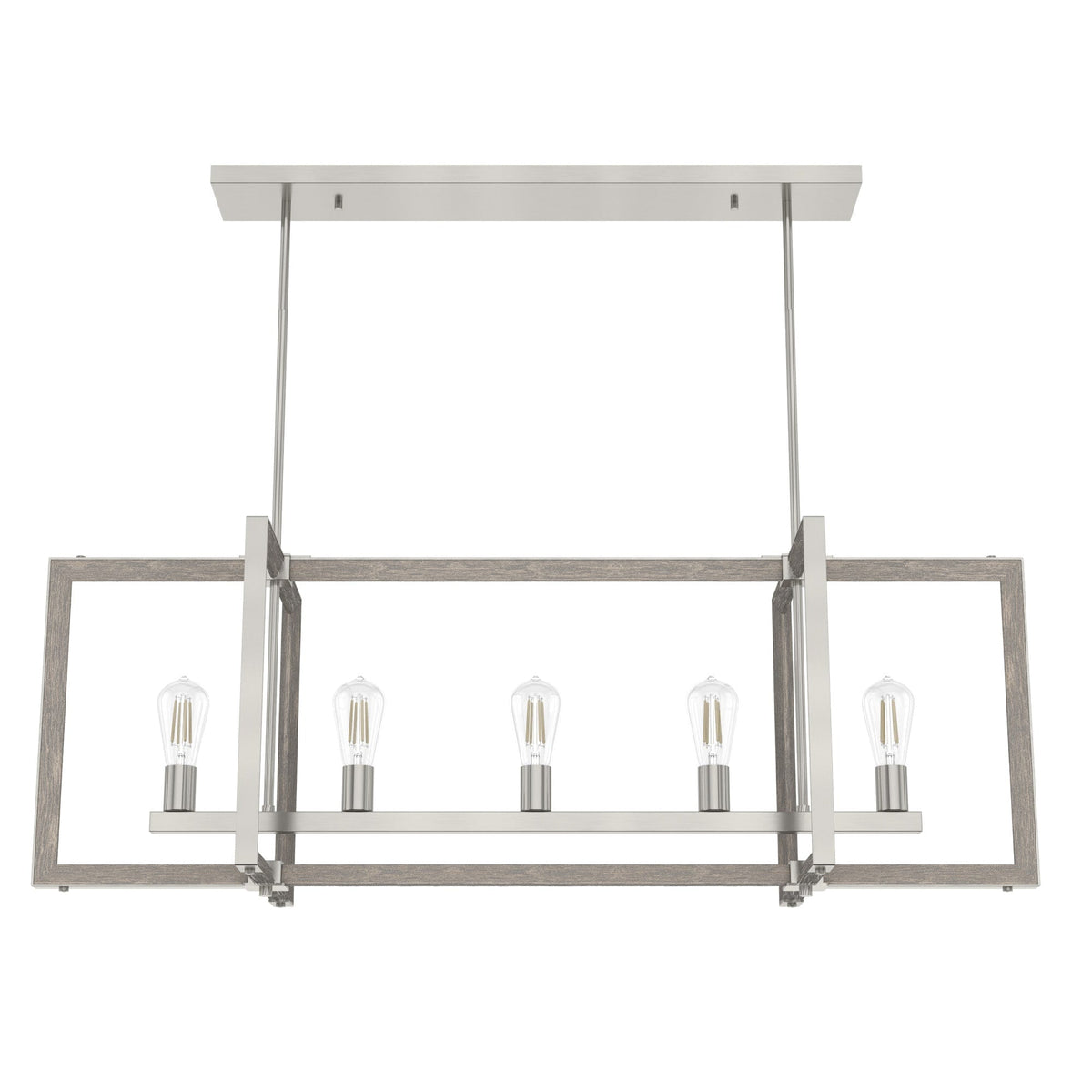 Hunter Woodburn 5-Light Brushed Nickel Modern/Contemporary Led Chandelier