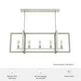 Hunter Woodburn 5-Light Brushed Nickel Modern/Contemporary Led Chandelier