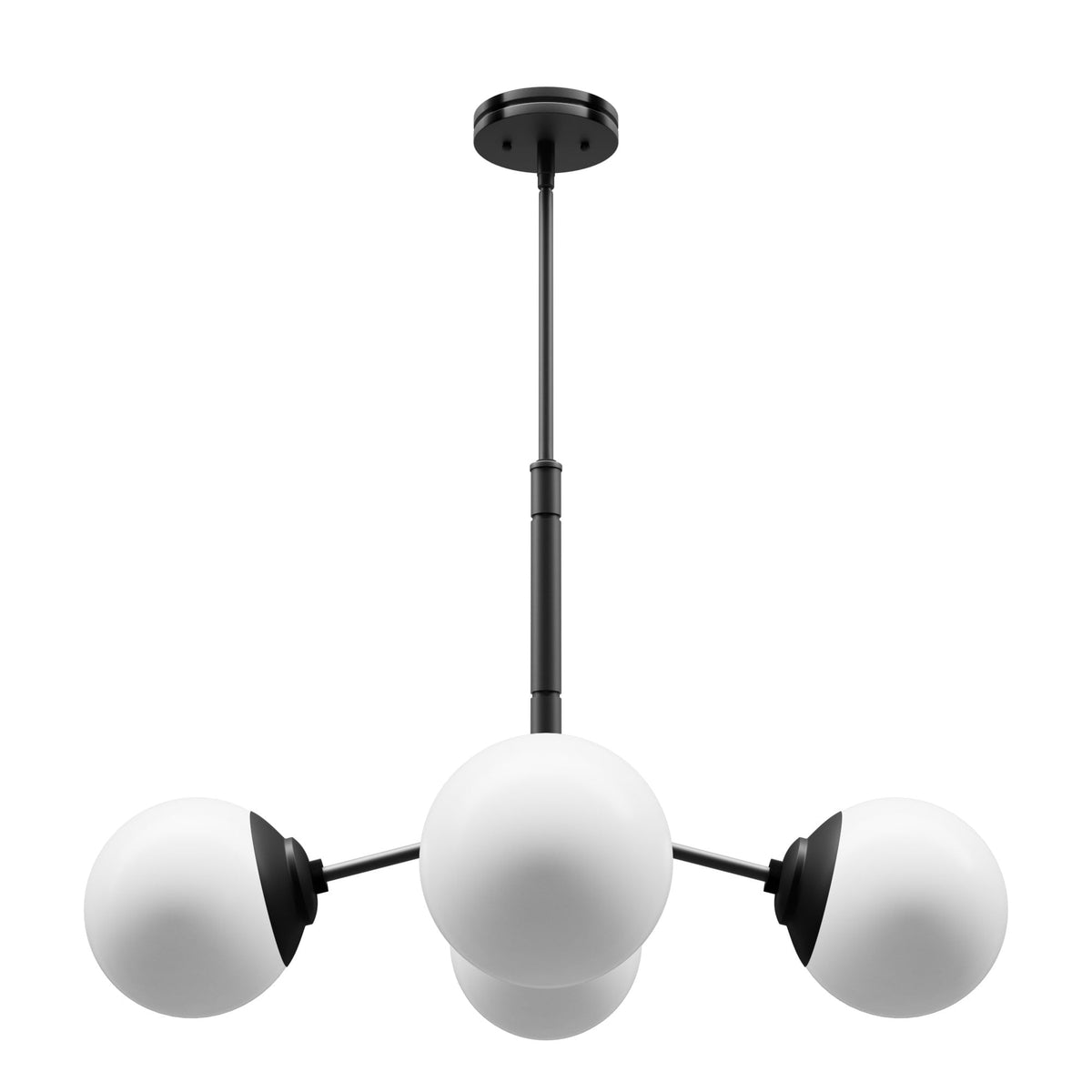 Hunter Hepburn 4-Light Matte Black Modern/Contemporary Led Chandelier