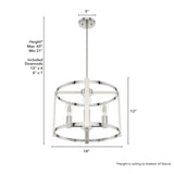 Hunter Astwood 4-Light Polished Nickel Modern/Contemporary Led Bare Bulb Chandelier