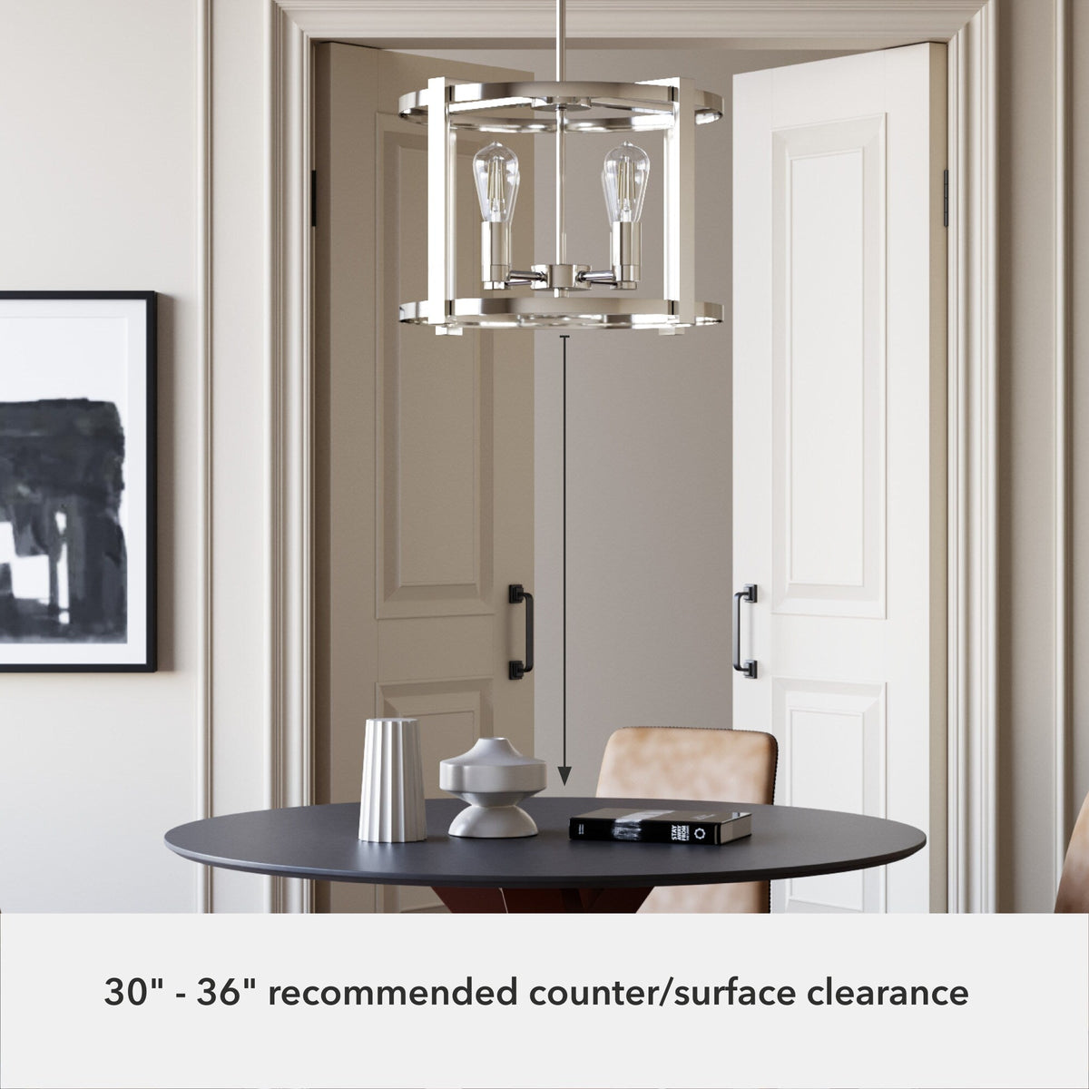 Hunter Astwood 4-Light Polished Nickel Modern/Contemporary Led Bare Bulb Chandelier