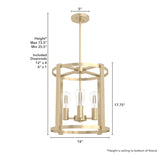 Hunter Astwood 4-Light Matte Gold Modern/Contemporary Led Bare Bulb Chandelier