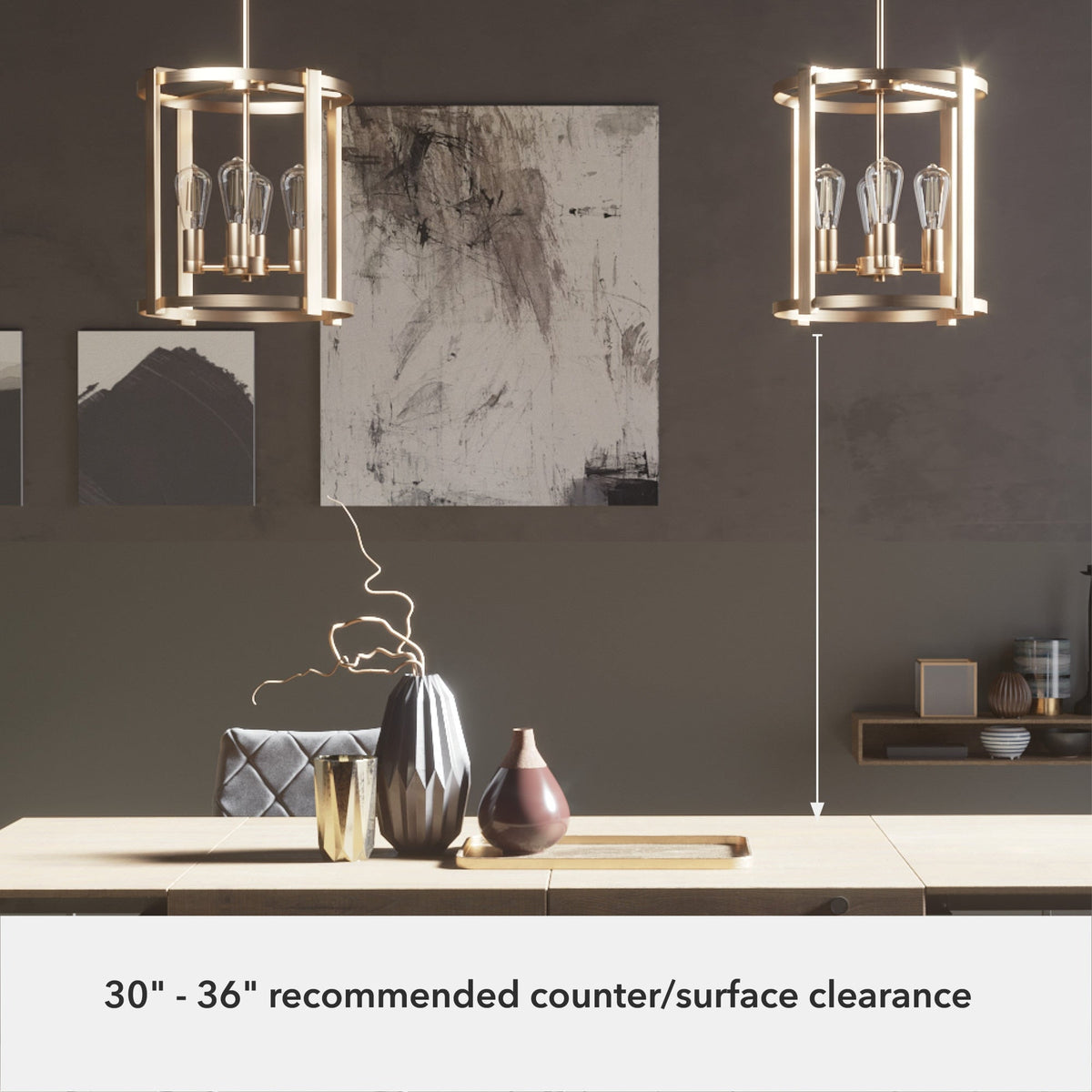 Hunter Astwood 4-Light Matte Gold Modern/Contemporary Led Bare Bulb Chandelier