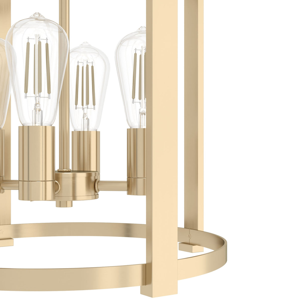 Hunter Astwood 4-Light Matte Gold Modern/Contemporary Led Bare Bulb Chandelier